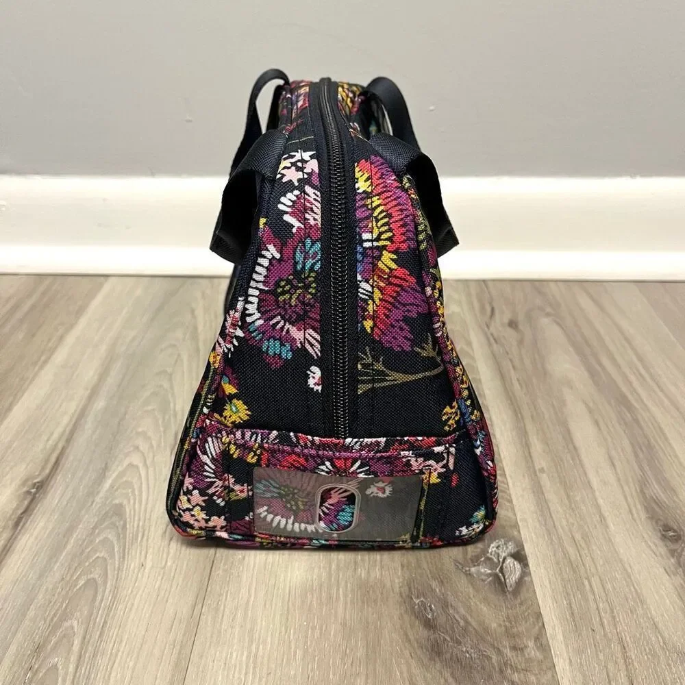 Vera Bradley Midnight Wildflowers Lighten Up Zip Around Cooler Lunch Box Bag